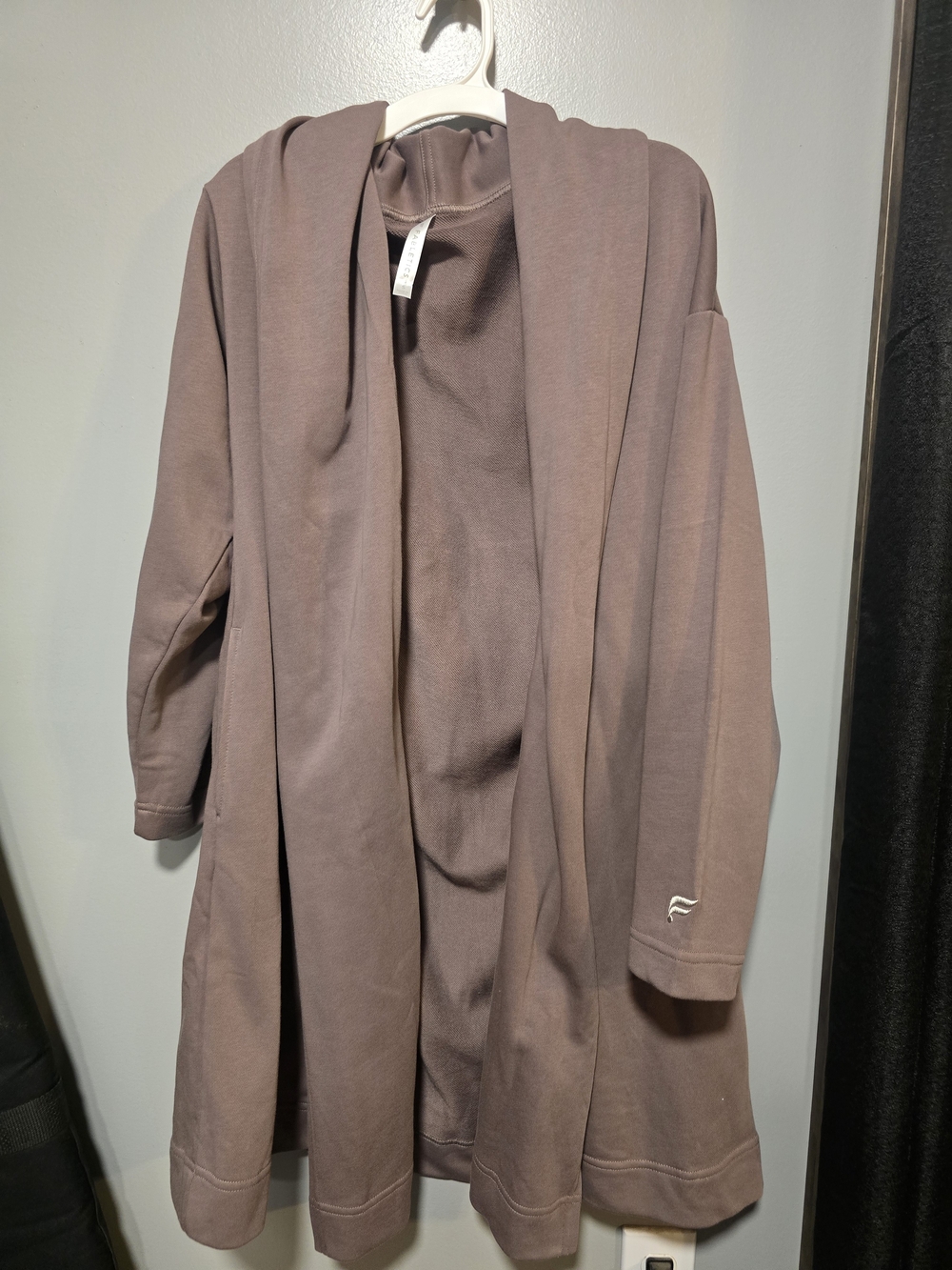 Fabletics Mauve Brown Open-Front Hoodie Cardigan